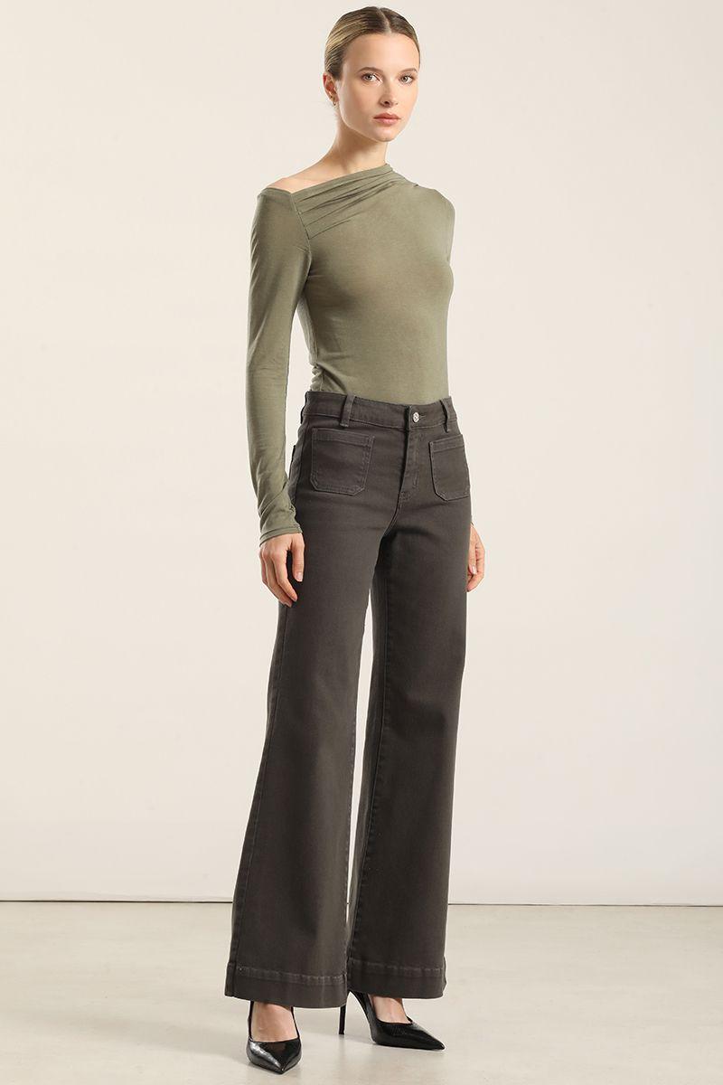 Jeans Color Palazzo, Militar Liola-0