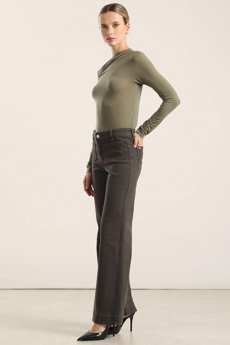 Jeans Color Palazzo, Militar Liola-3