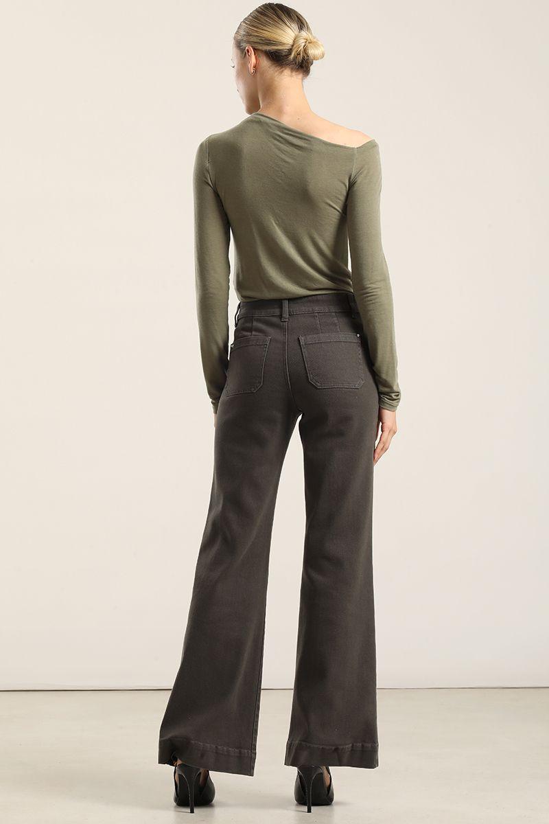 Jeans Color Palazzo, Militar Liola-6