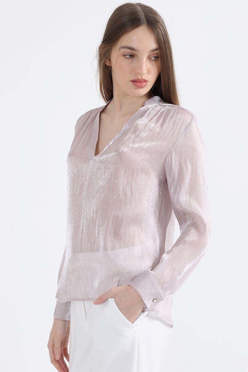 Blusa Fantasia Strass, Rosa Liola-5