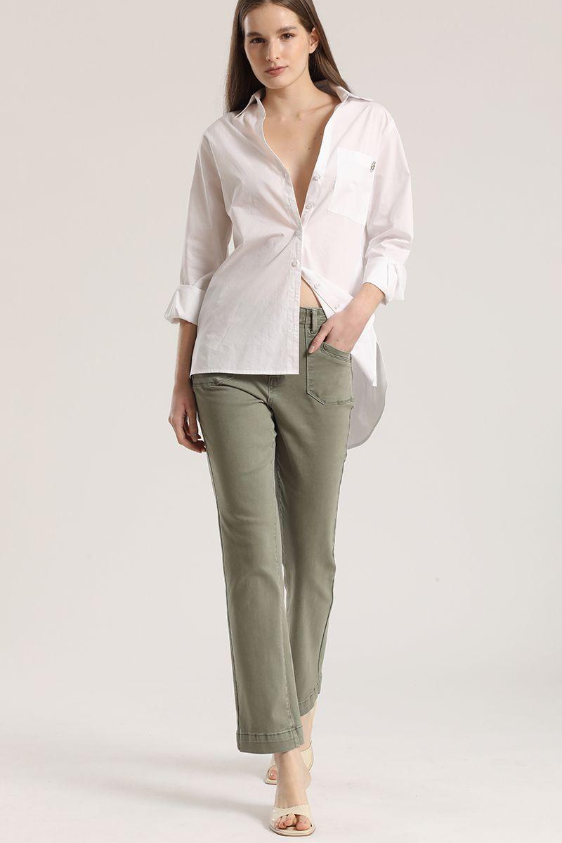 Jeans slim procesado Liola mujer militar-1