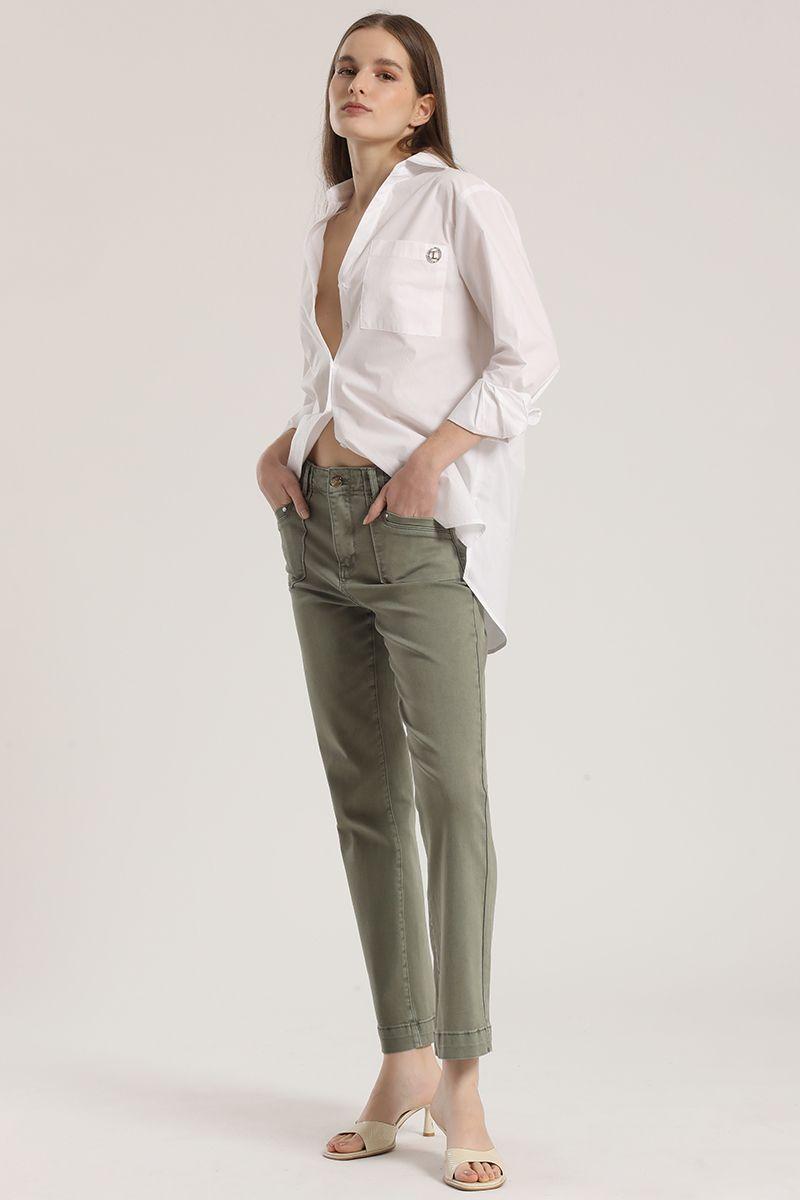 Jeans slim procesado Liola mujer militar-2
