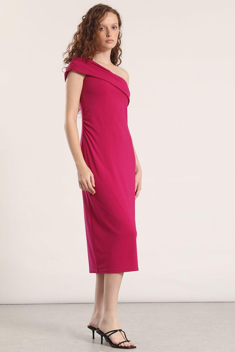 Vestido maxi un hombro Liola mujer violeta-0