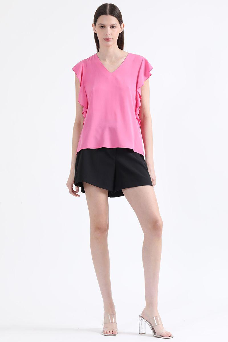 Top Fluido Volantes, Rosa, Colección Italia Liola-1