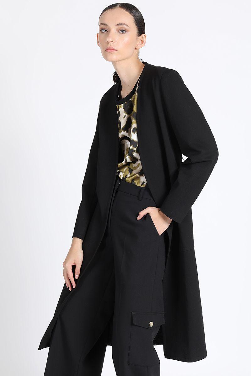 Abrigo Midi, Con Cinturon, Negro Liola-4