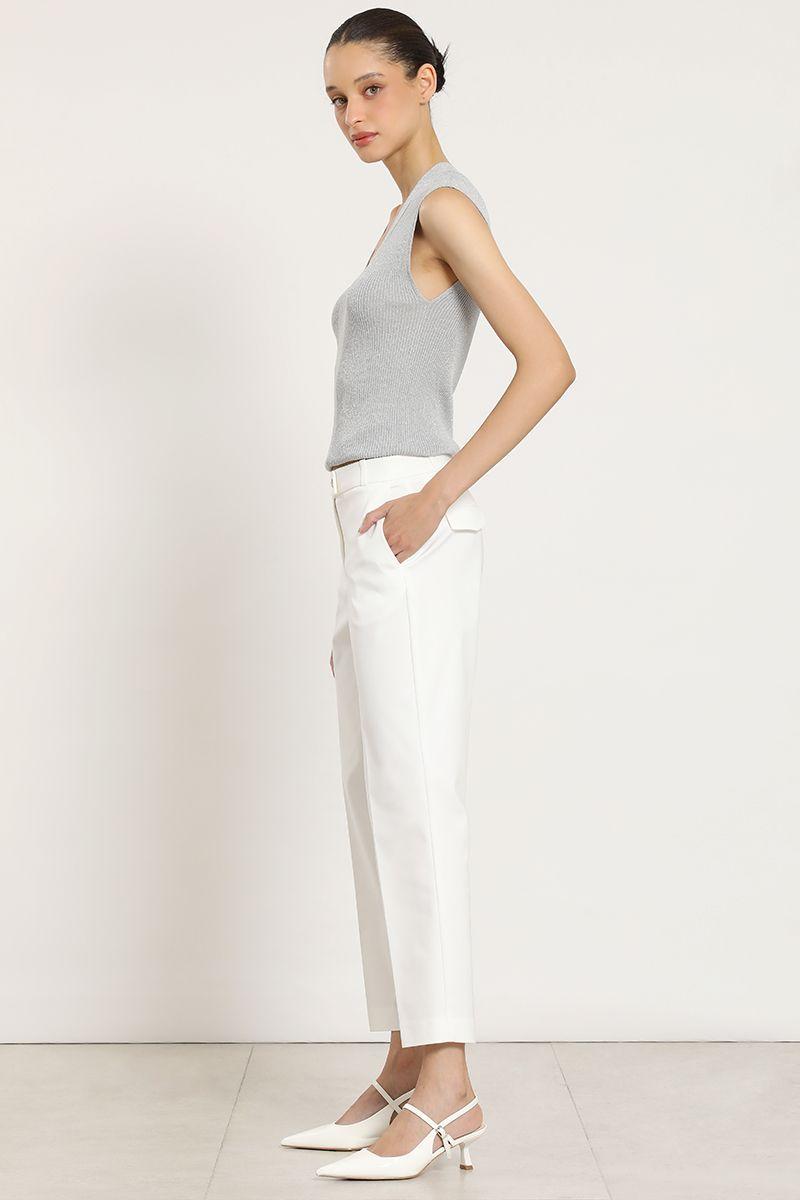 Pantalon sastre, tiro alto, crudo Liola-2