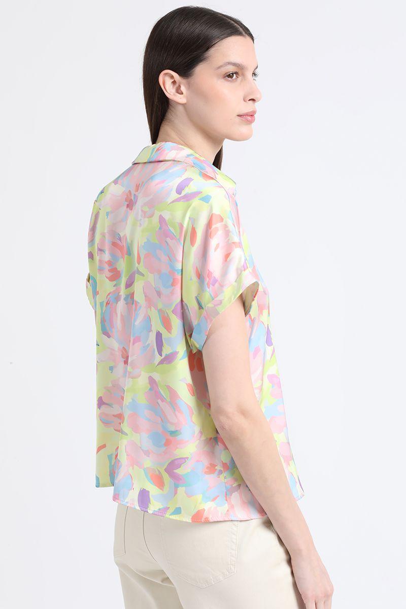 Blusa Satin Estampado, Amarillo, Colección Italia Liola-4