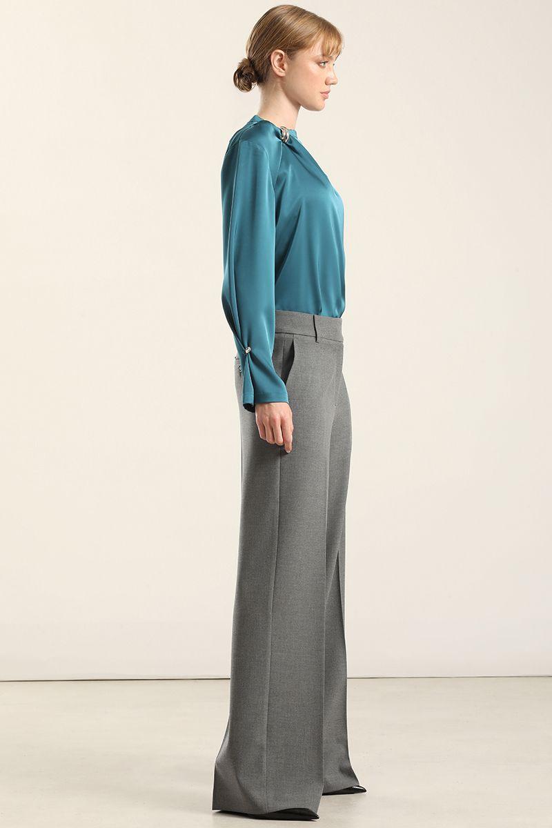 Pantalon Recto Fantasia Melange, Gris Liola-4