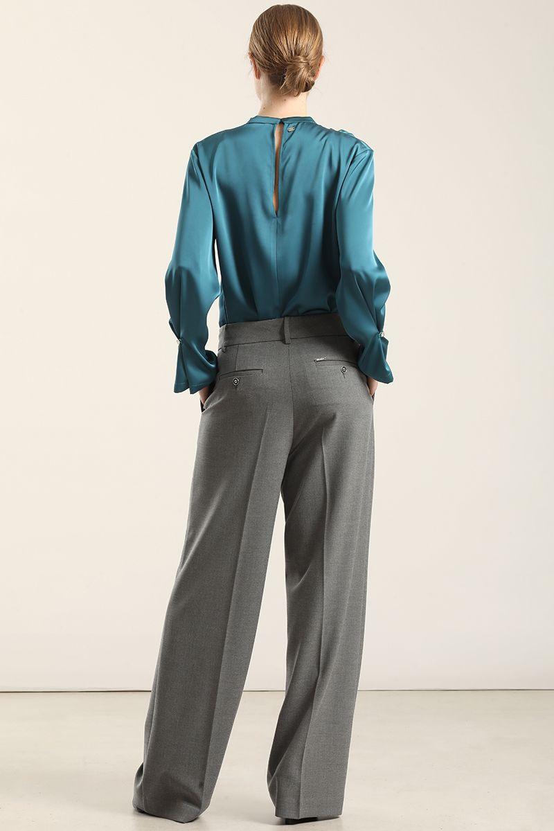 Pantalon Recto Fantasia Melange, Gris Liola-5