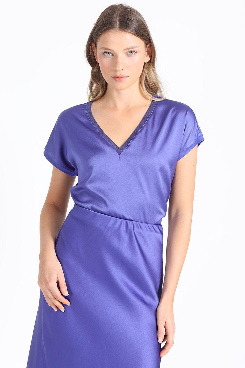 Polera Satin Mix, Ciruela Liola-0