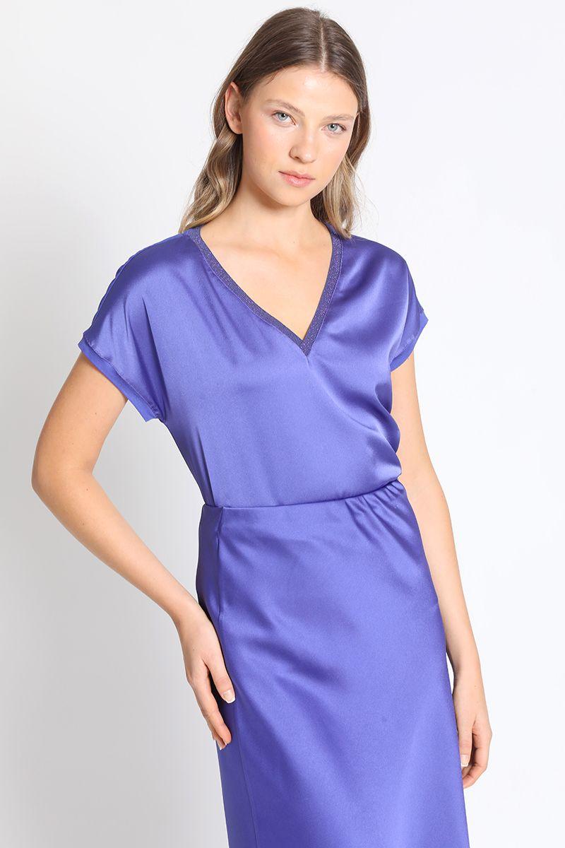 Polera Satin Mix, Ciruela Liola-1