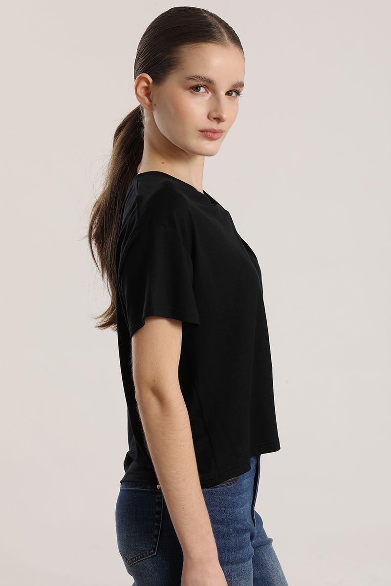 Polera escote nudo liola mujer negro-5
