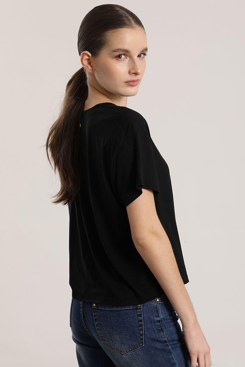 Polera escote nudo liola mujer negro-6