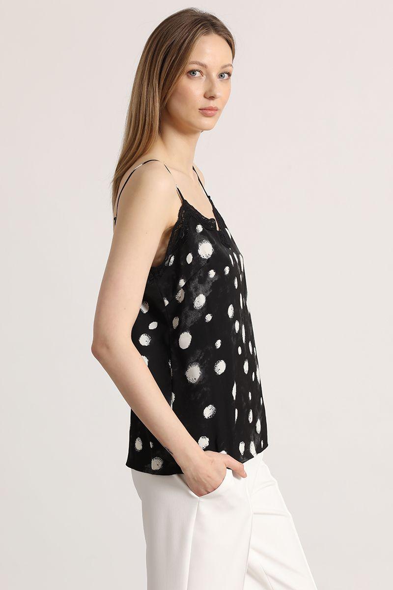 Top lencero estampado mujer Liola negro-4