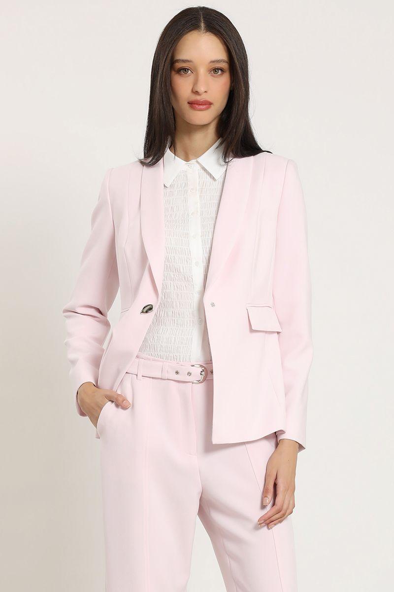 Blazer entallado, cuello smoking, rosa Liola-4