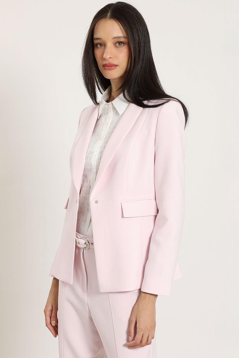 Blazer entallado, cuello smoking, rosa Liola-5