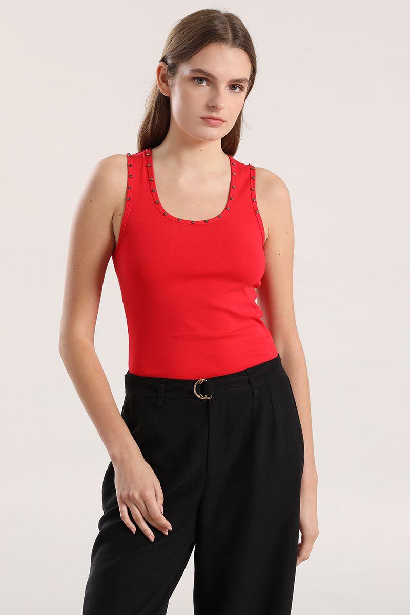 Top tachas mujer Liola rojo-0