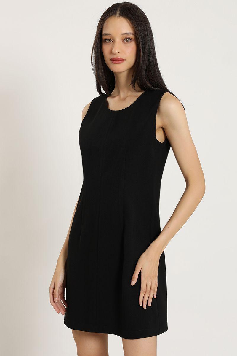 Vestido corto, basico, negro Liola-2