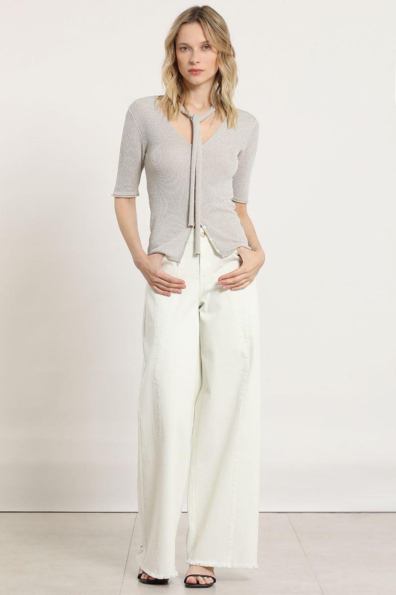 Jeans color extra palazzo, crudo Liola-0