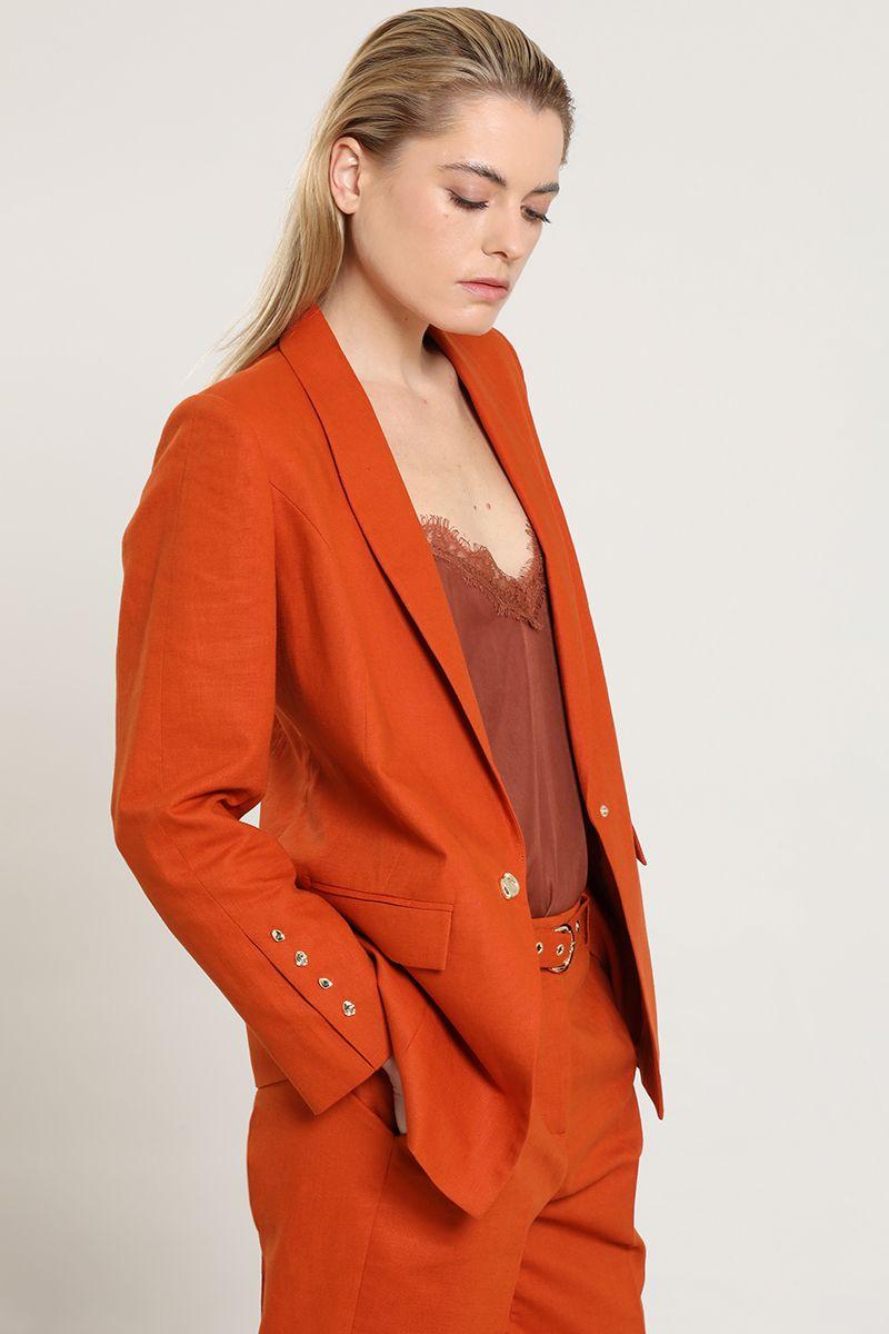 Blazer lino algodon, oxido Liola-3