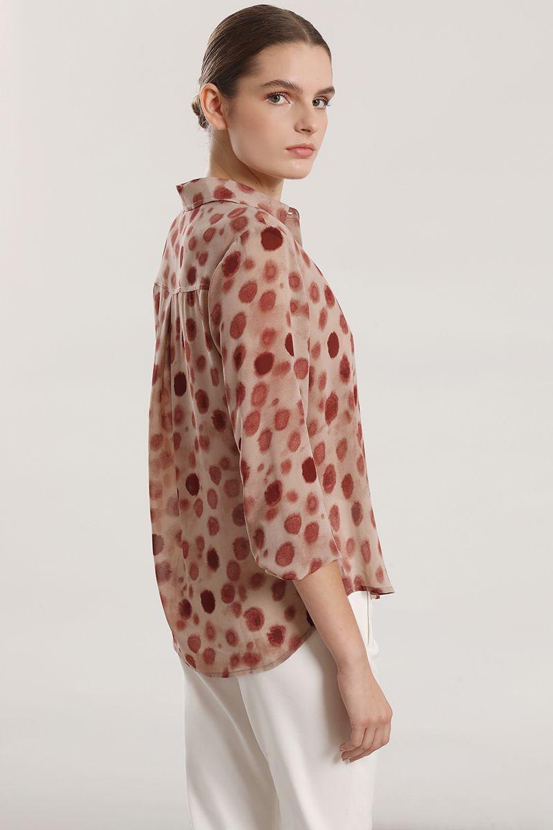 Blusa gasa estampado mujer Liola rosa-3