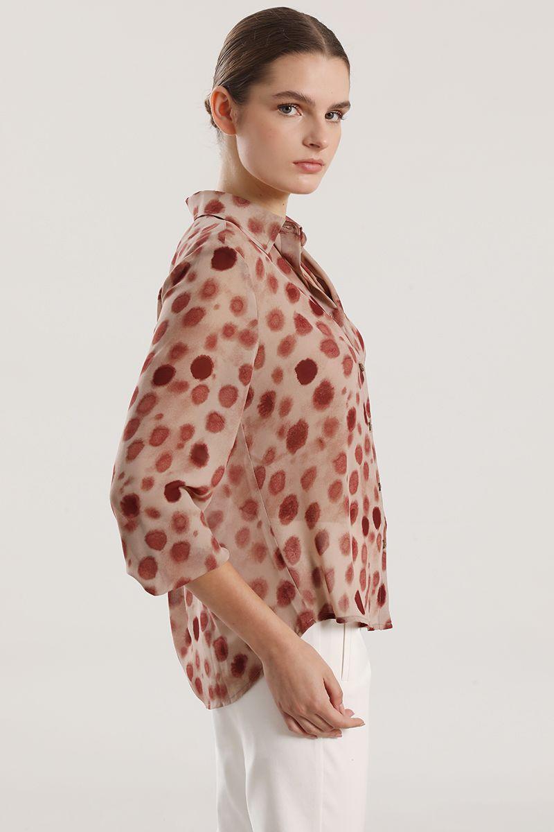 Blusa gasa estampado mujer Liola rosa-5