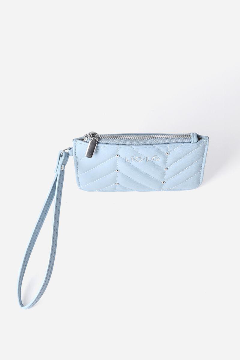 Monedero acolchado tachas liola celeste-3