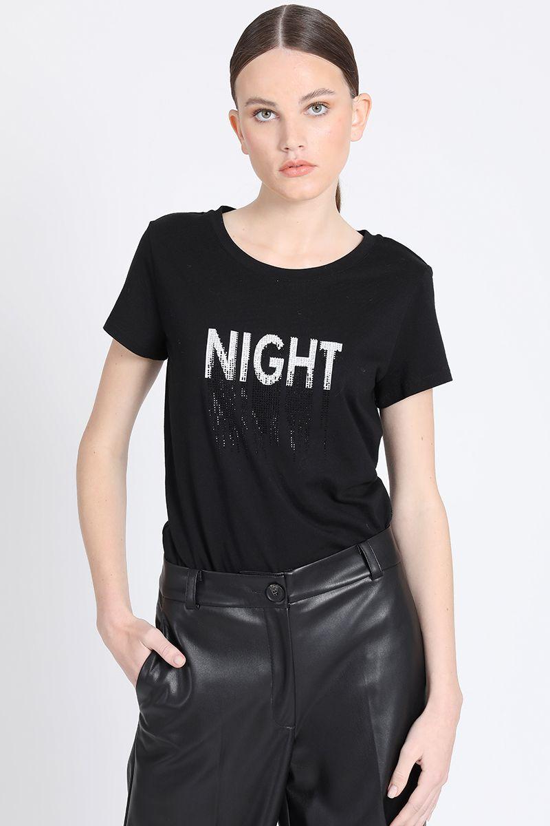 Polera Con Texto, Negro Liola-0