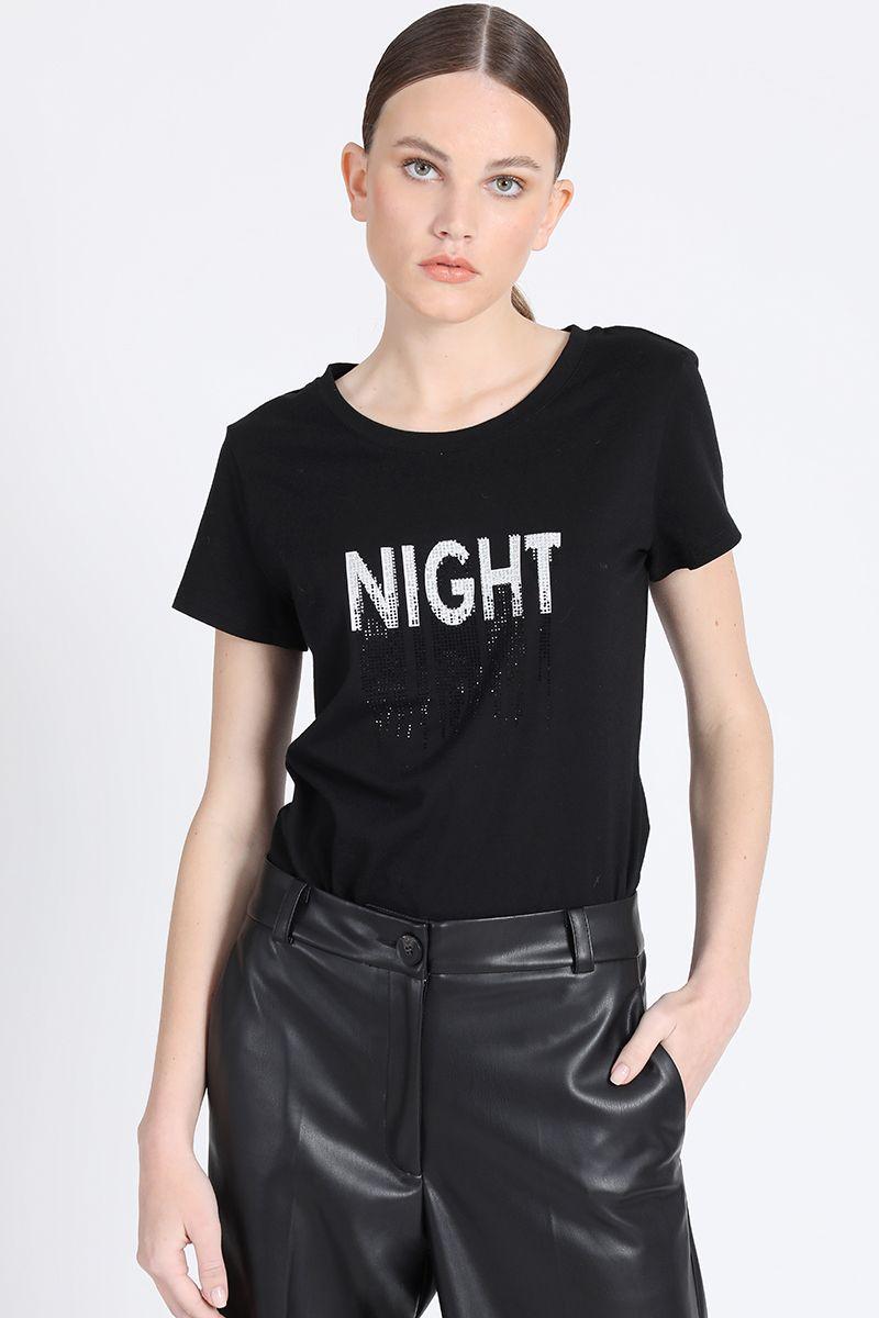 Polera Con Texto, Negro Liola-1