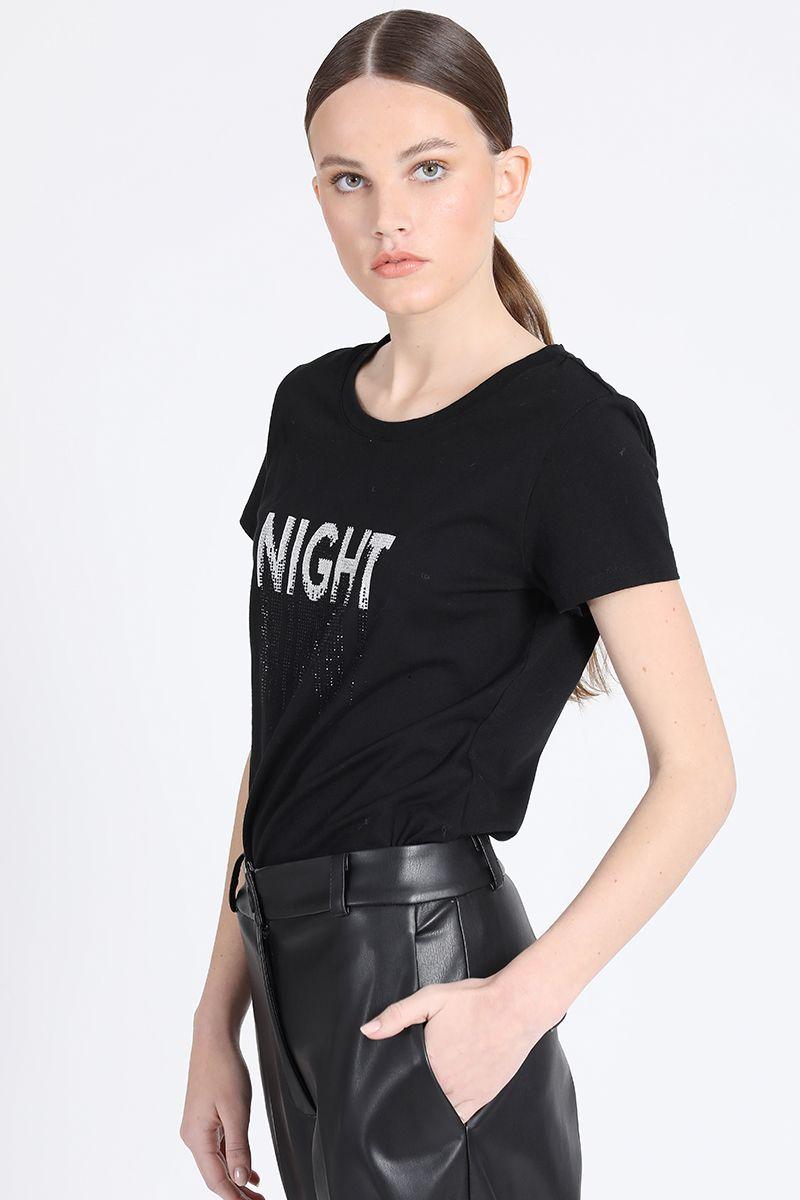 Polera Con Texto, Negro Liola-2