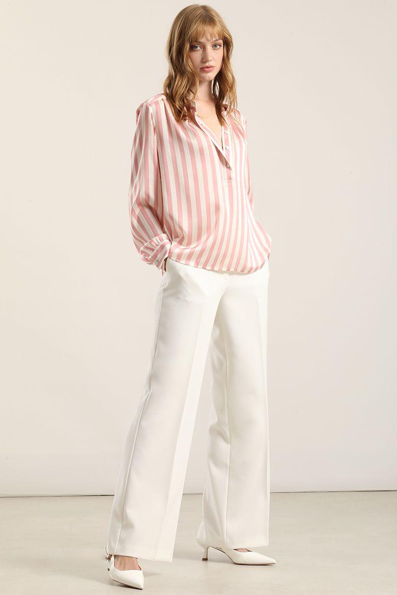 Blusa Satin Listado, Rosa Liola-1