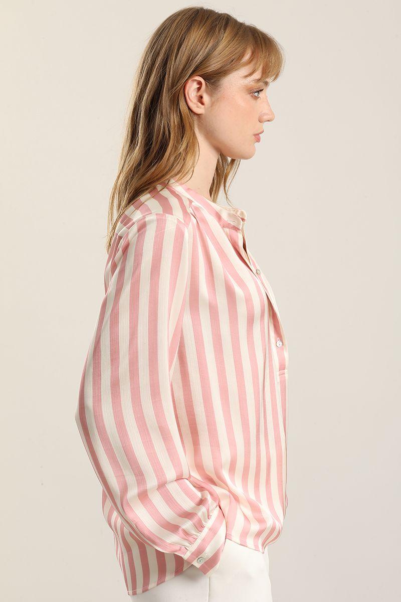 Blusa Satin Listado, Rosa Liola-2