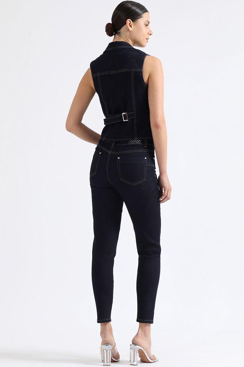 Jeans Skinny Fit, Tiro Medio, Indigo Liola-3