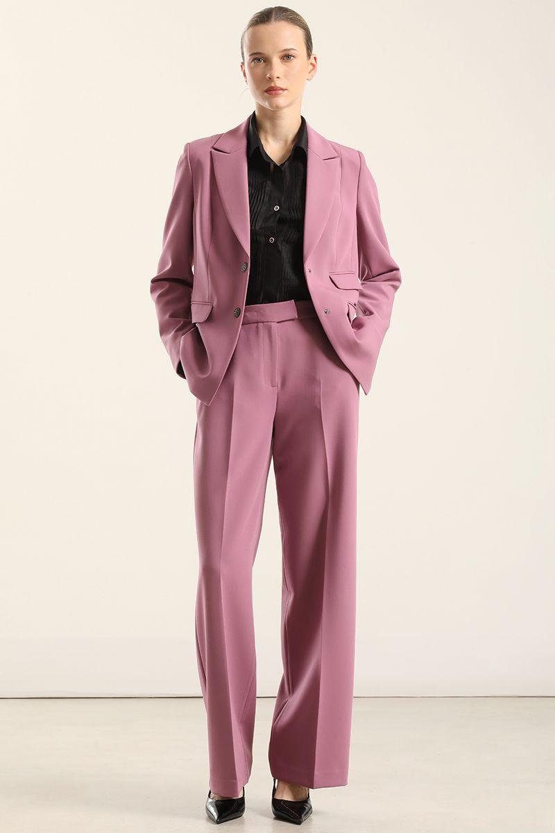 Blazer entallado, tapeta fantasia, rosa. Liola-1