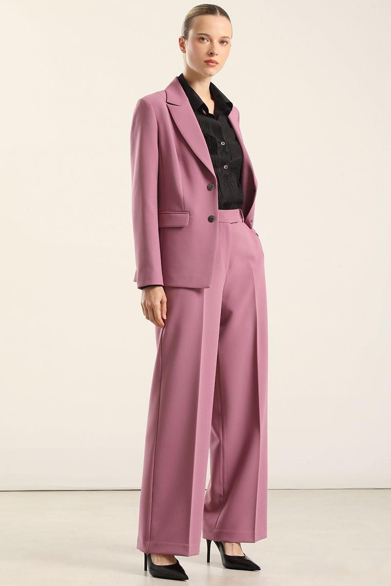 Blazer entallado, tapeta fantasia, rosa. Liola-6