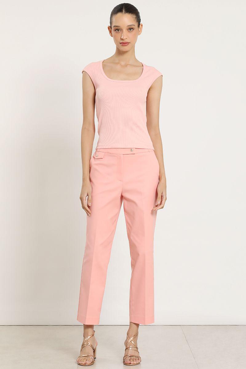 Polera basica, sin mangas, rosa Liola-1