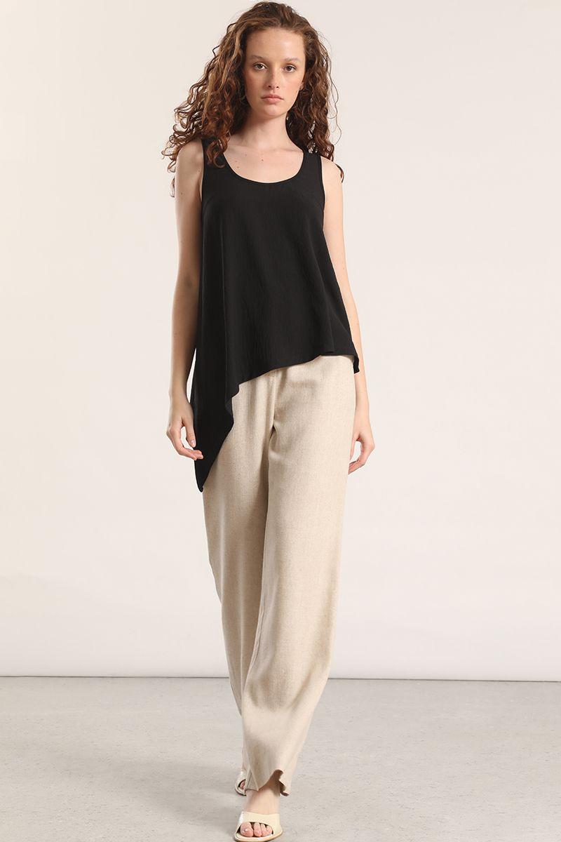 Top asimétrico Liola mujer negro-2