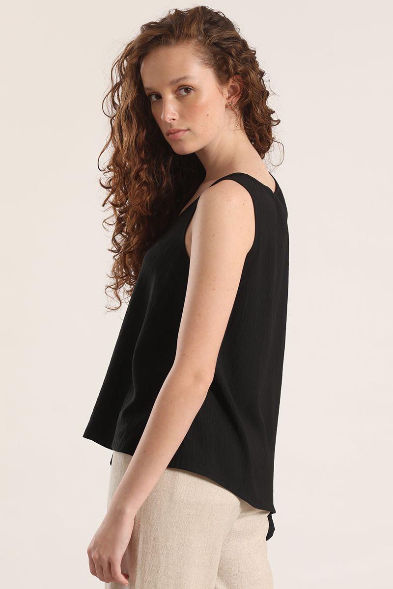 Top asimétrico Liola mujer negro-4