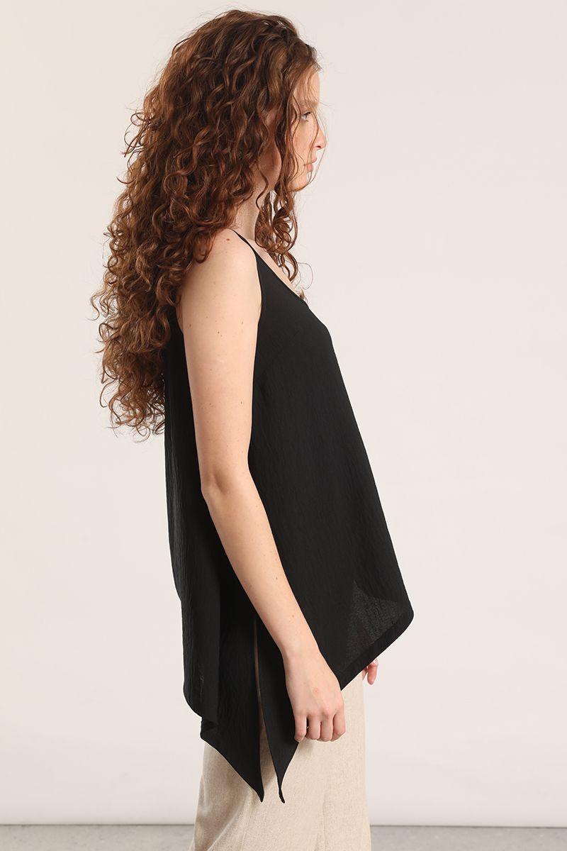 Top asimétrico Liola mujer negro-5