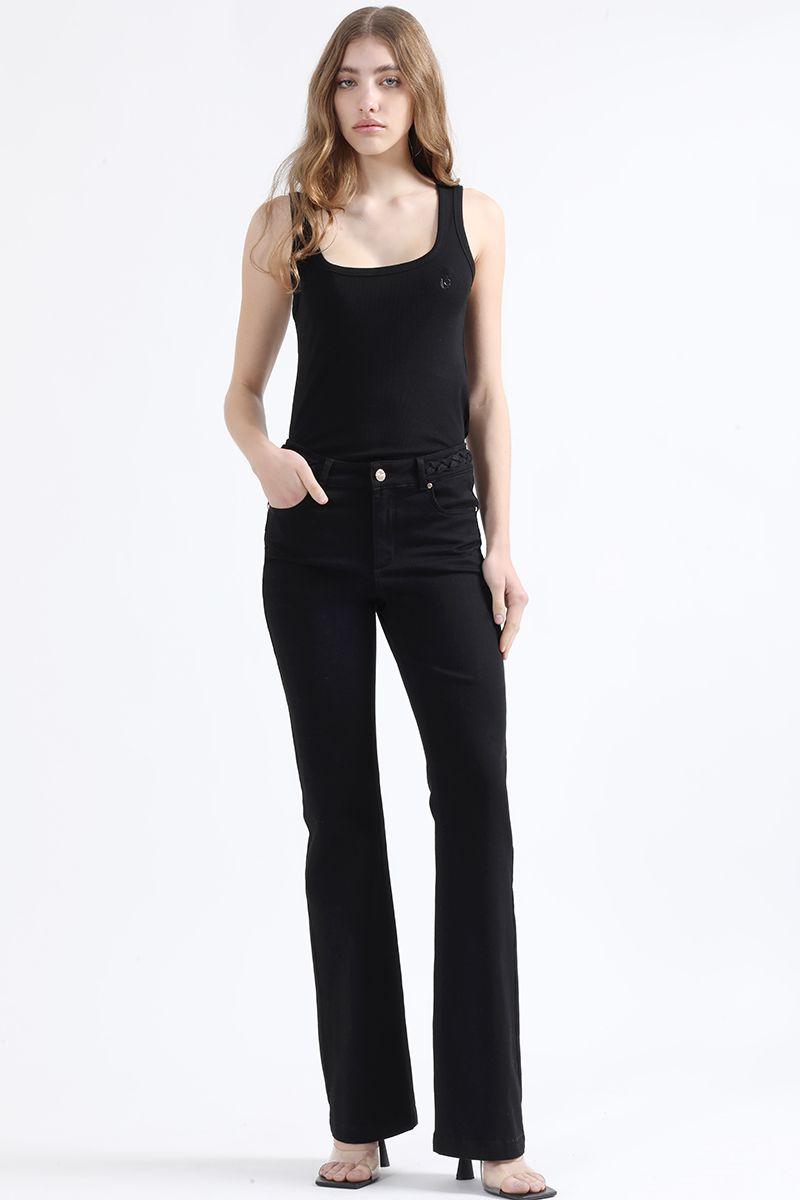 Polera Basica Ribb, Negro Liola-1