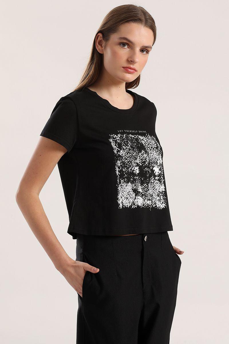 Polera estampado animal liola mujer negro-0