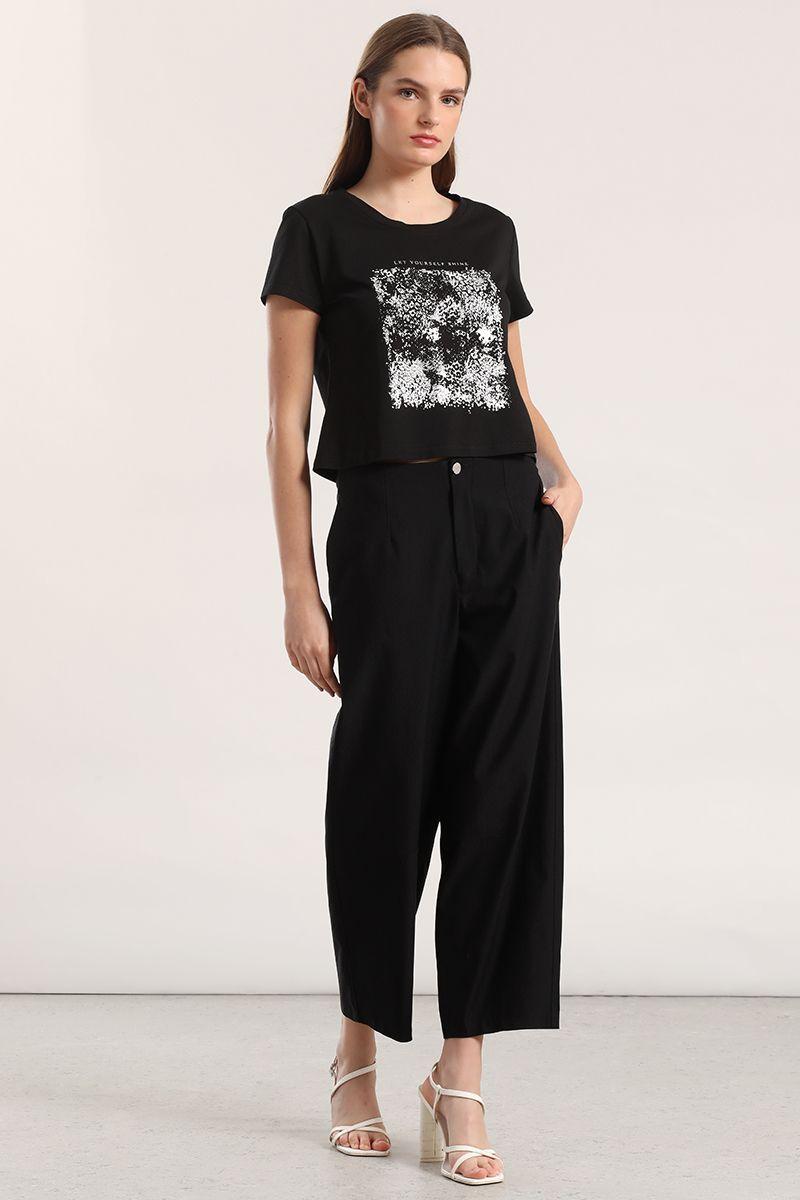 Polera estampado animal liola mujer negro-4