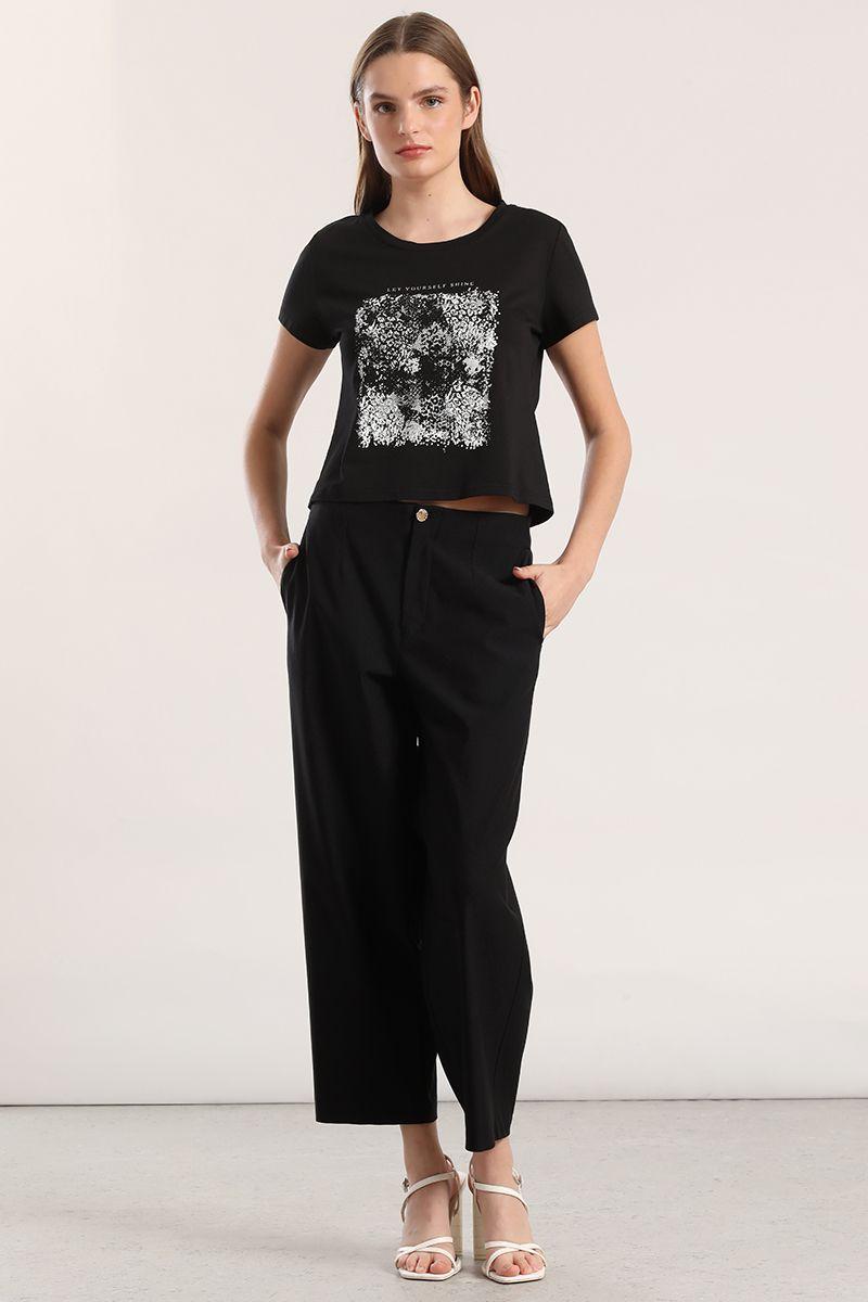 Polera estampado animal liola mujer negro-5