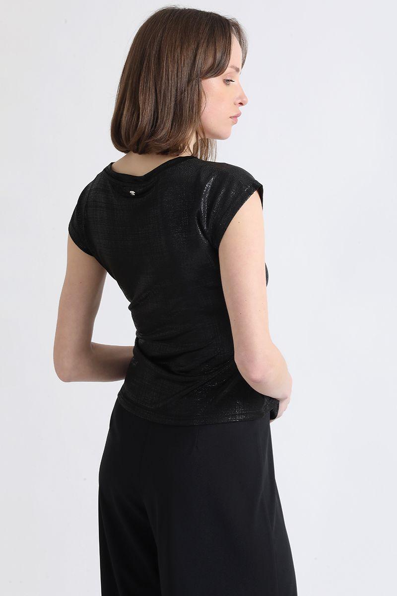 Polera Folia Con Amarra, Negro Liola-2