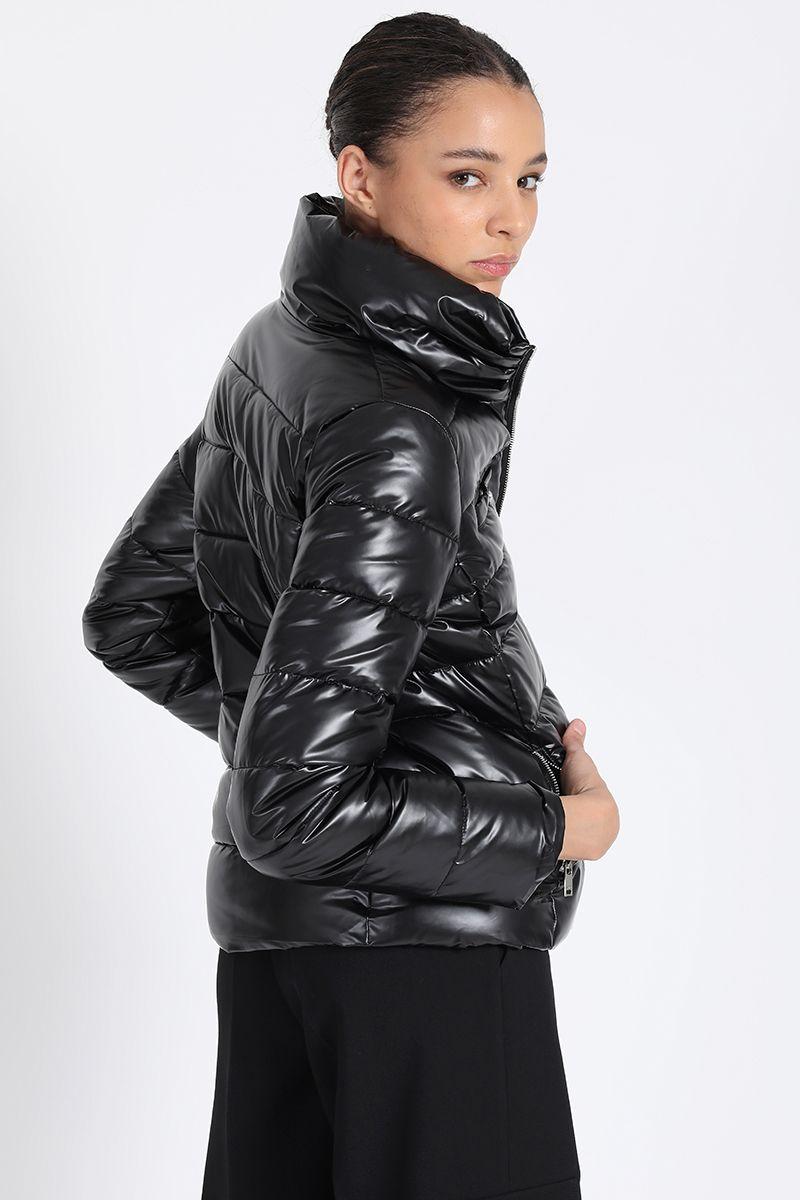 Parka Corta Metalizada, Negro Liola-3