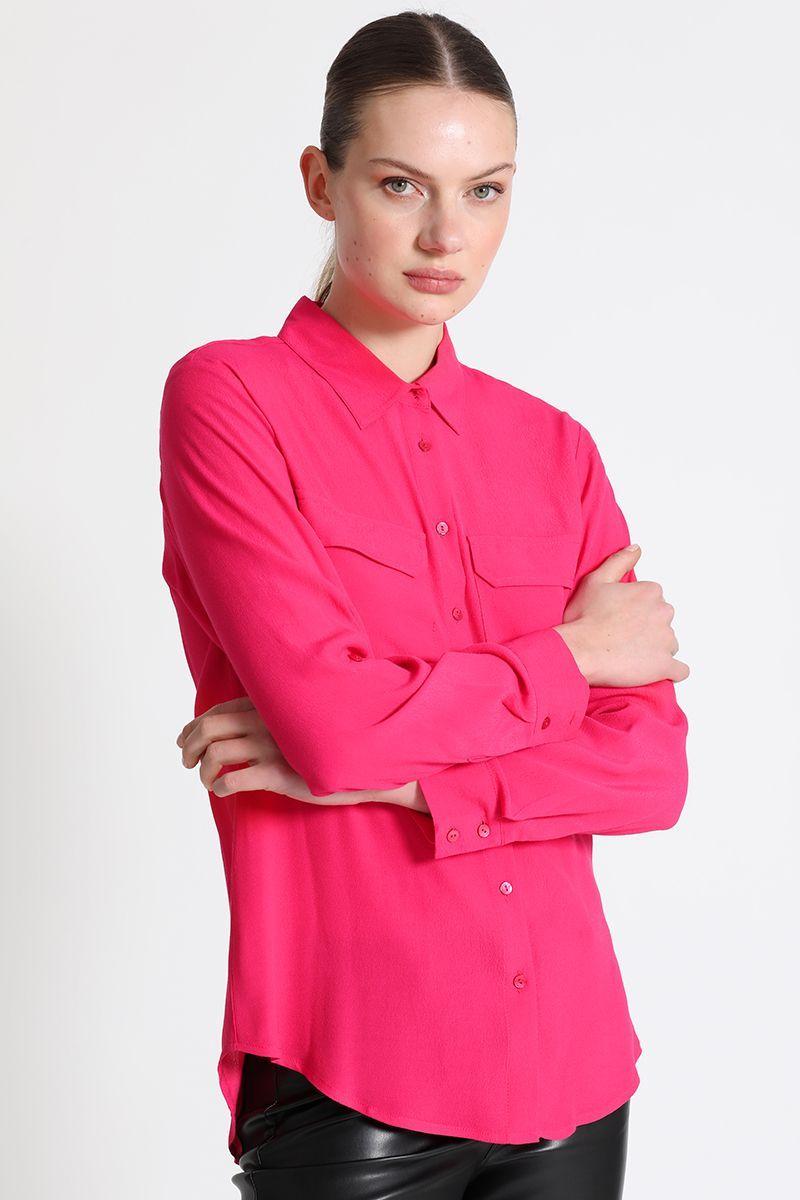 Blusa Camisera Fluida Fucsia Liola-1