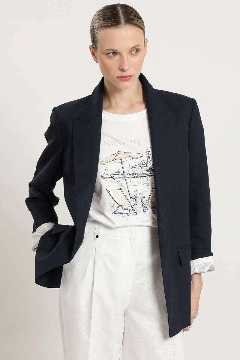 Blazer con forro contraste, azul Liola-3