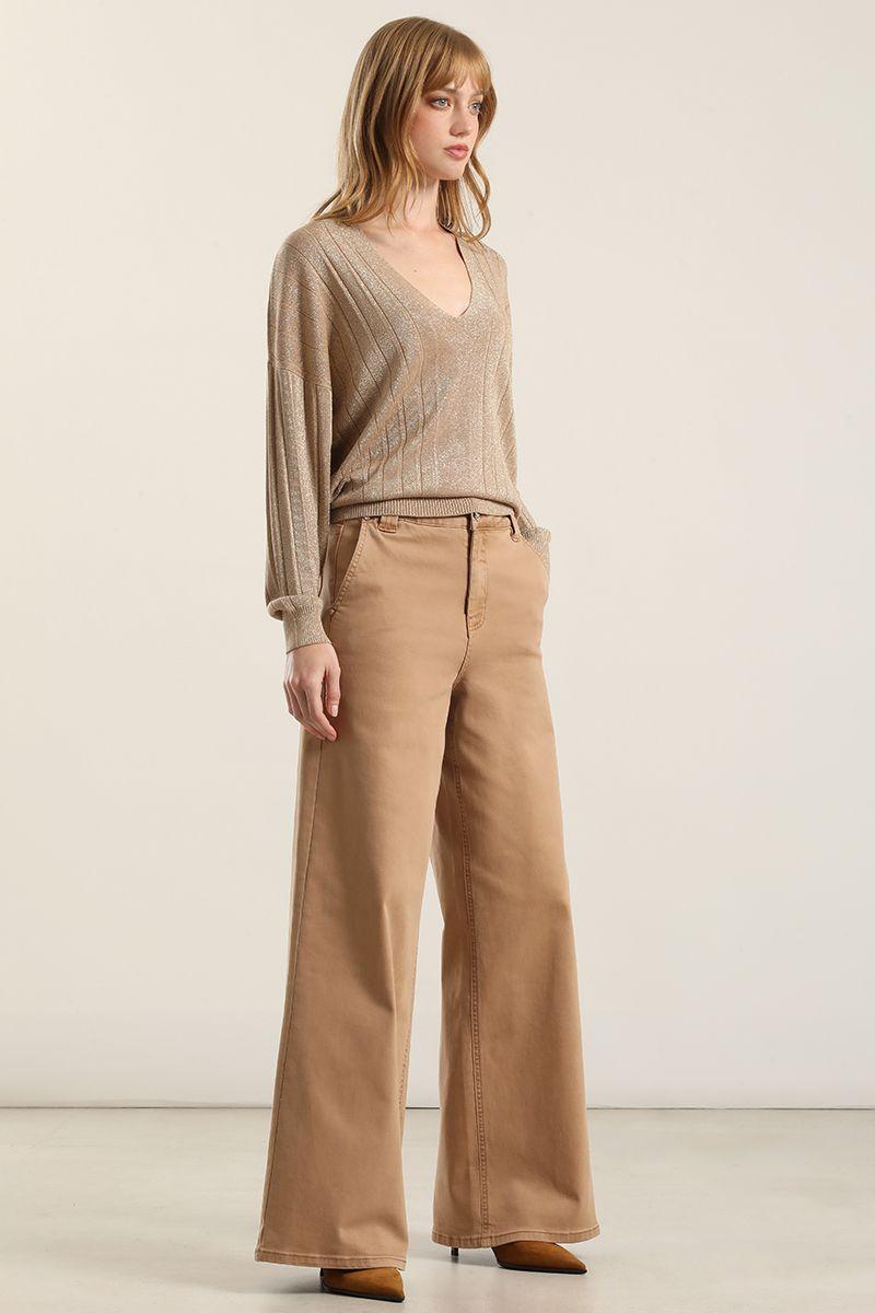 Jeans color palazzo, camel Liola-2