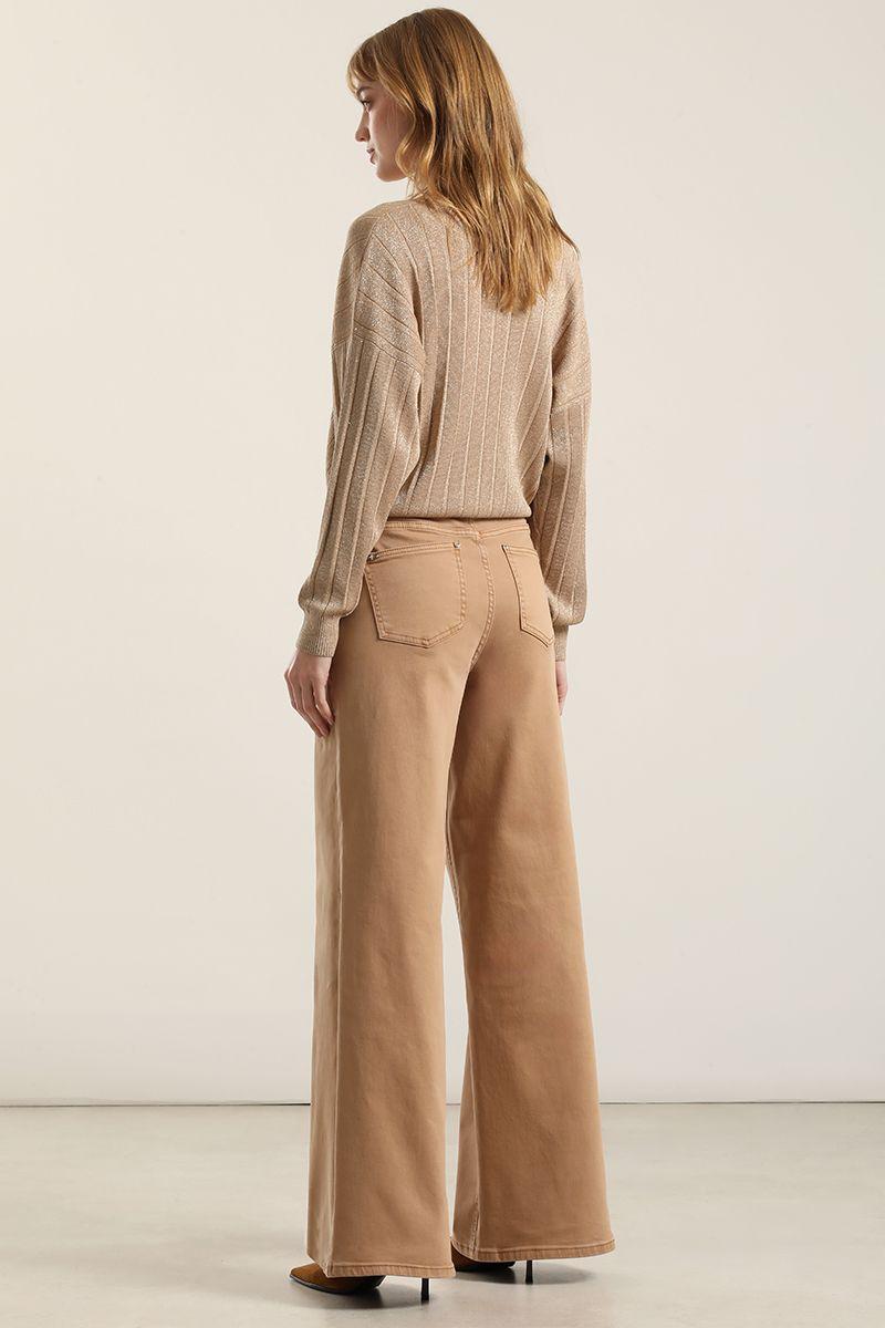 Jeans color palazzo, camel Liola-3