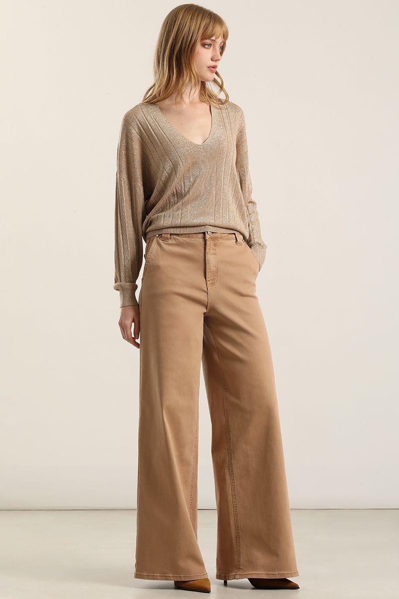 Jeans color palazzo, camel Liola-5